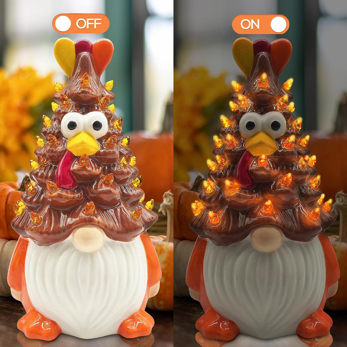 Thanksgiving Decorations, Thanksgiving Gnomes Ceramic Tree Decor