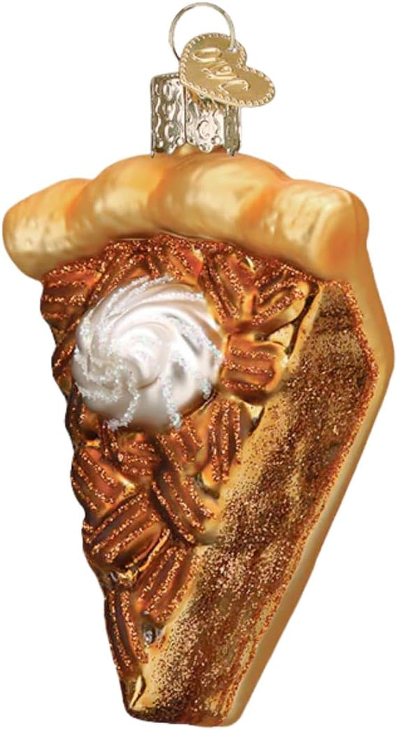 Old World Christmas Pecan Pie Slice Glass Ornament