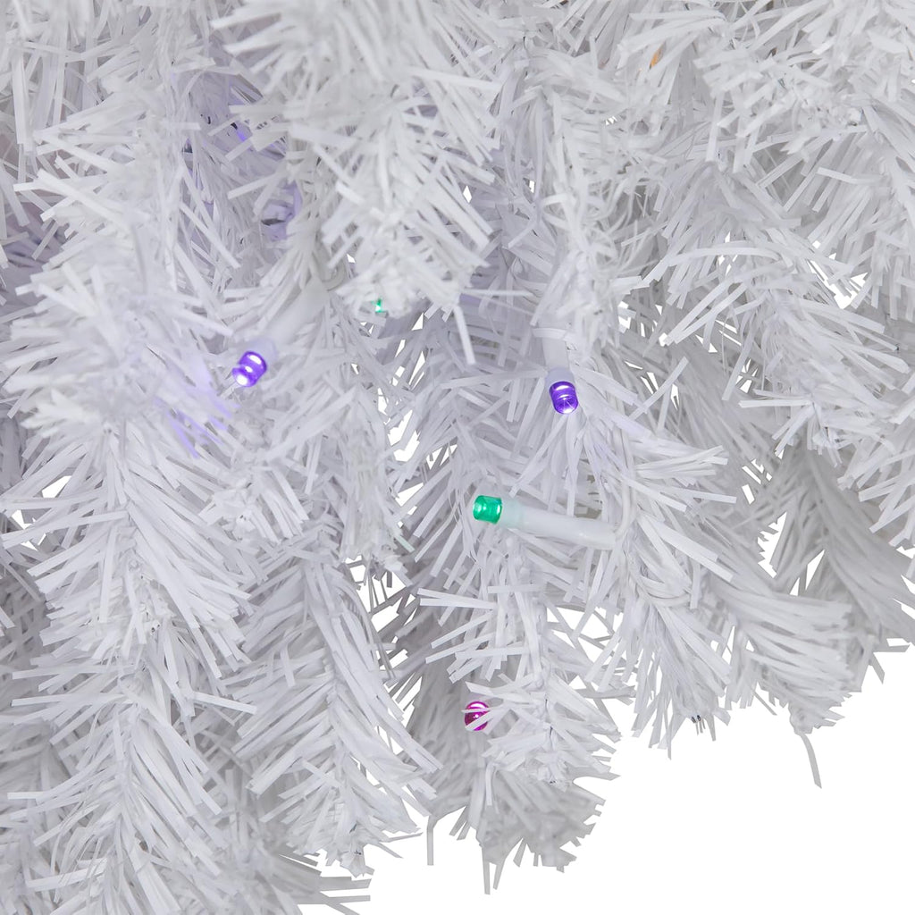 Pre-Lit White Pine Wreath, 36", Battery Operated, Multicolor LED – view 5