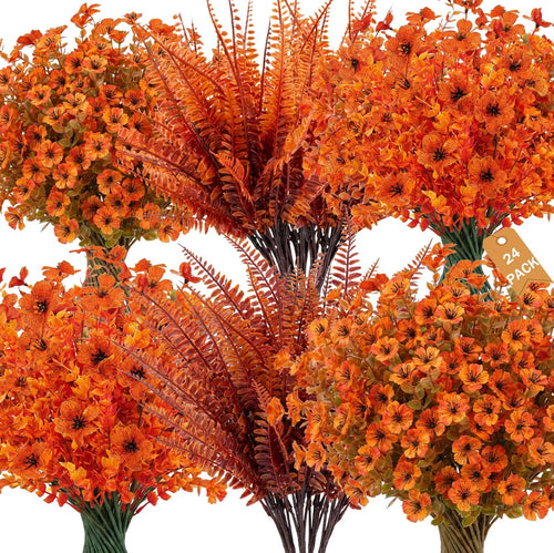 Artificial Fall Mums, 24 Bundles