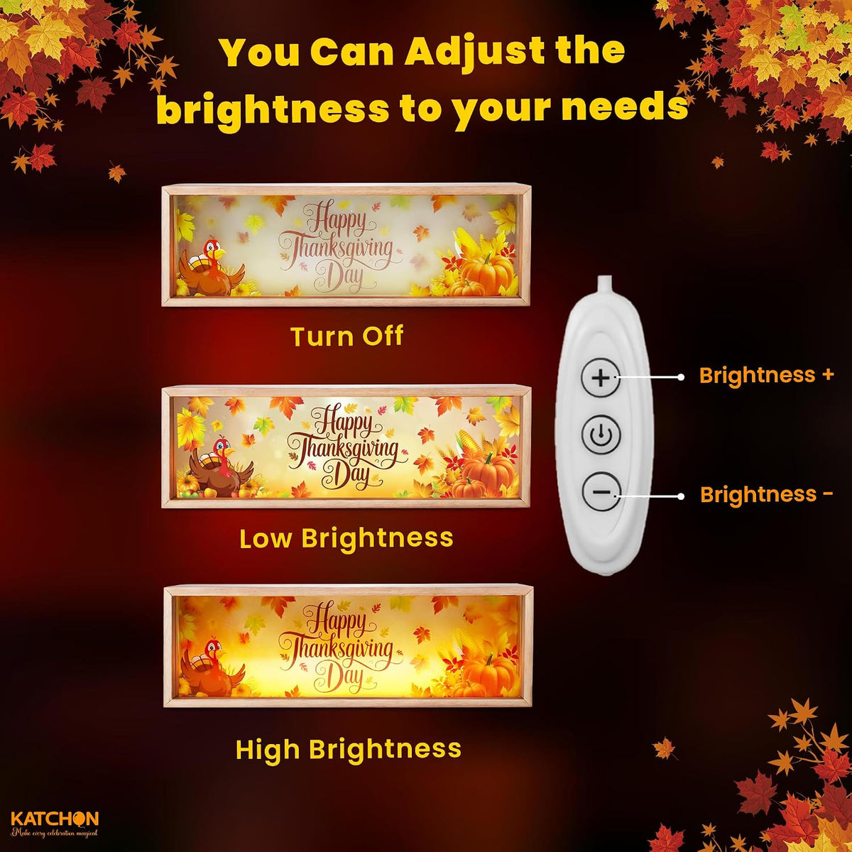 , Happy Thanksgiving Centerpiece Light Wood Table Lamp