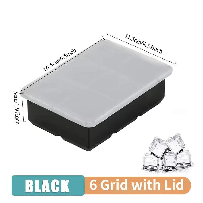 Safe Silicone Ice Cube Molds with Lid Spherical Ice Molds Reusable Whiskey Ice Cube Molds Cocktail Freezer DIY Homemade Barware