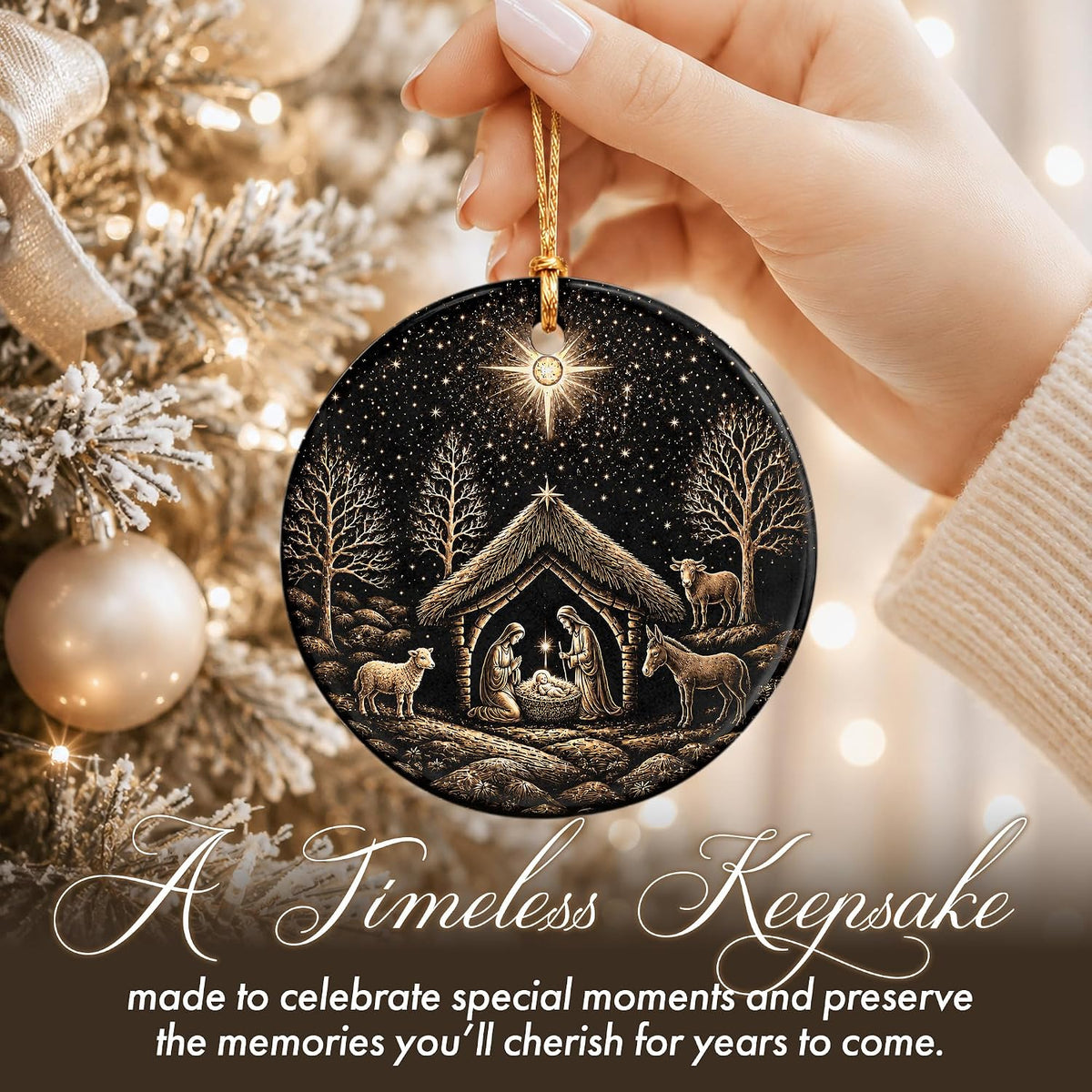 Nativity Scene Ceramic Ornament – view 8