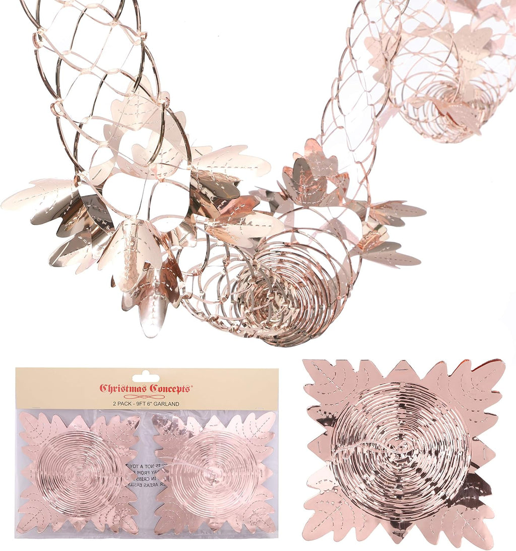 Foil Ceiling Garlands, Rose Gold, 9 ft, Pack of 2