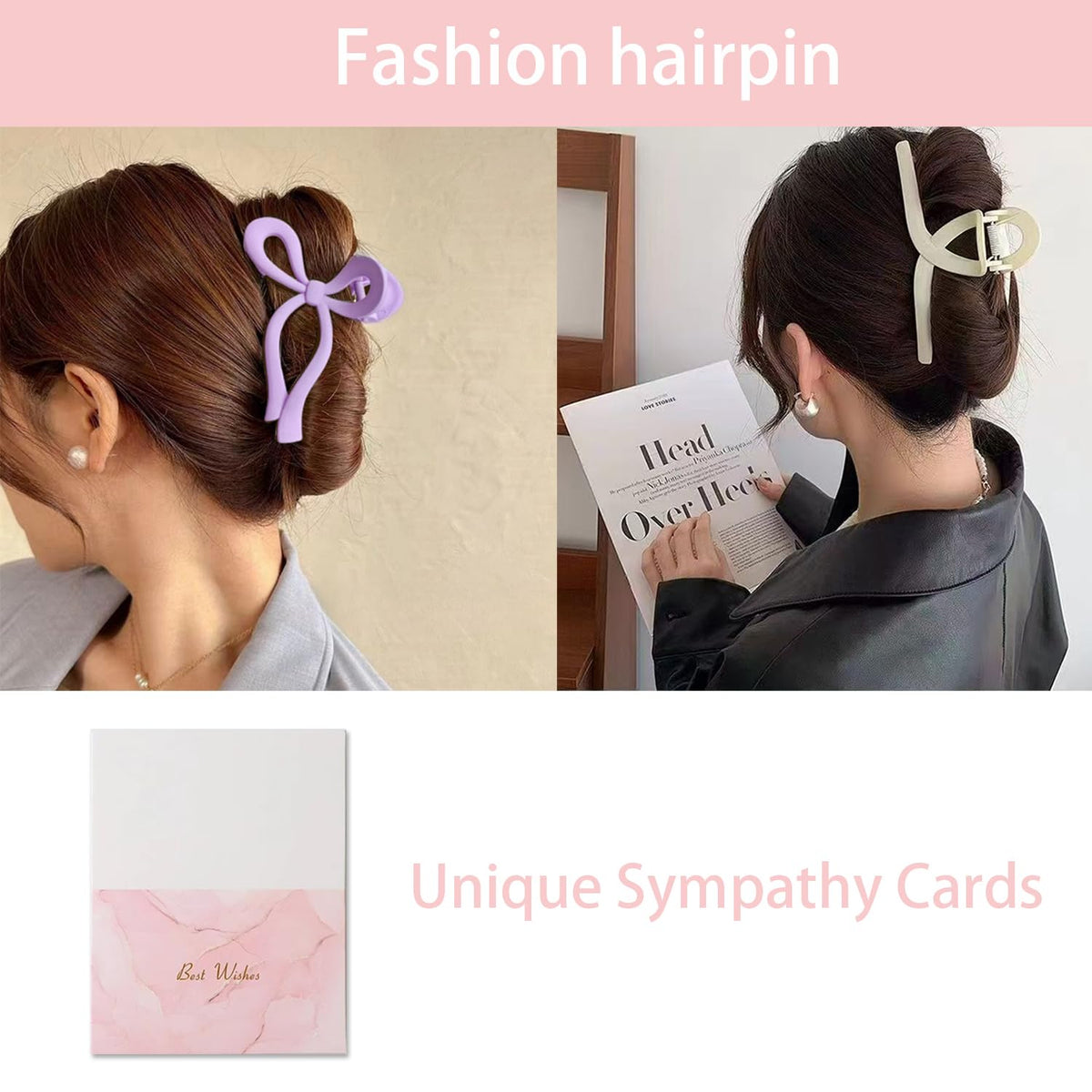 Spa Headband and Wristband Set Top Knotted Headbands Big Hair Claw Clips Butterfly Hair Accessories Satin Silk Scrunchies Quilted Makeup Bag Blank Cards Gift Box Gifts for Women and Teen Girl Gifts