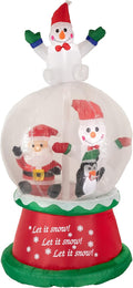 Lighted Inflatable Santa & Friends Snow Globe, 6.75 ft