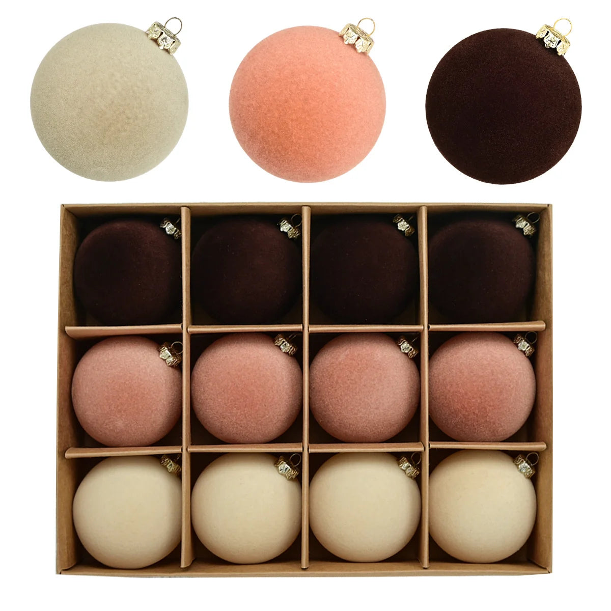 Velvet Flocked Christmas Ball Ornaments – view 4