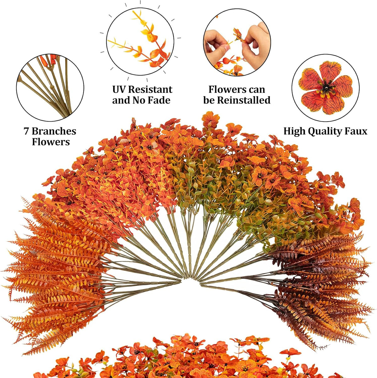 Artificial Fall Mums, 24 Bundles – view 3