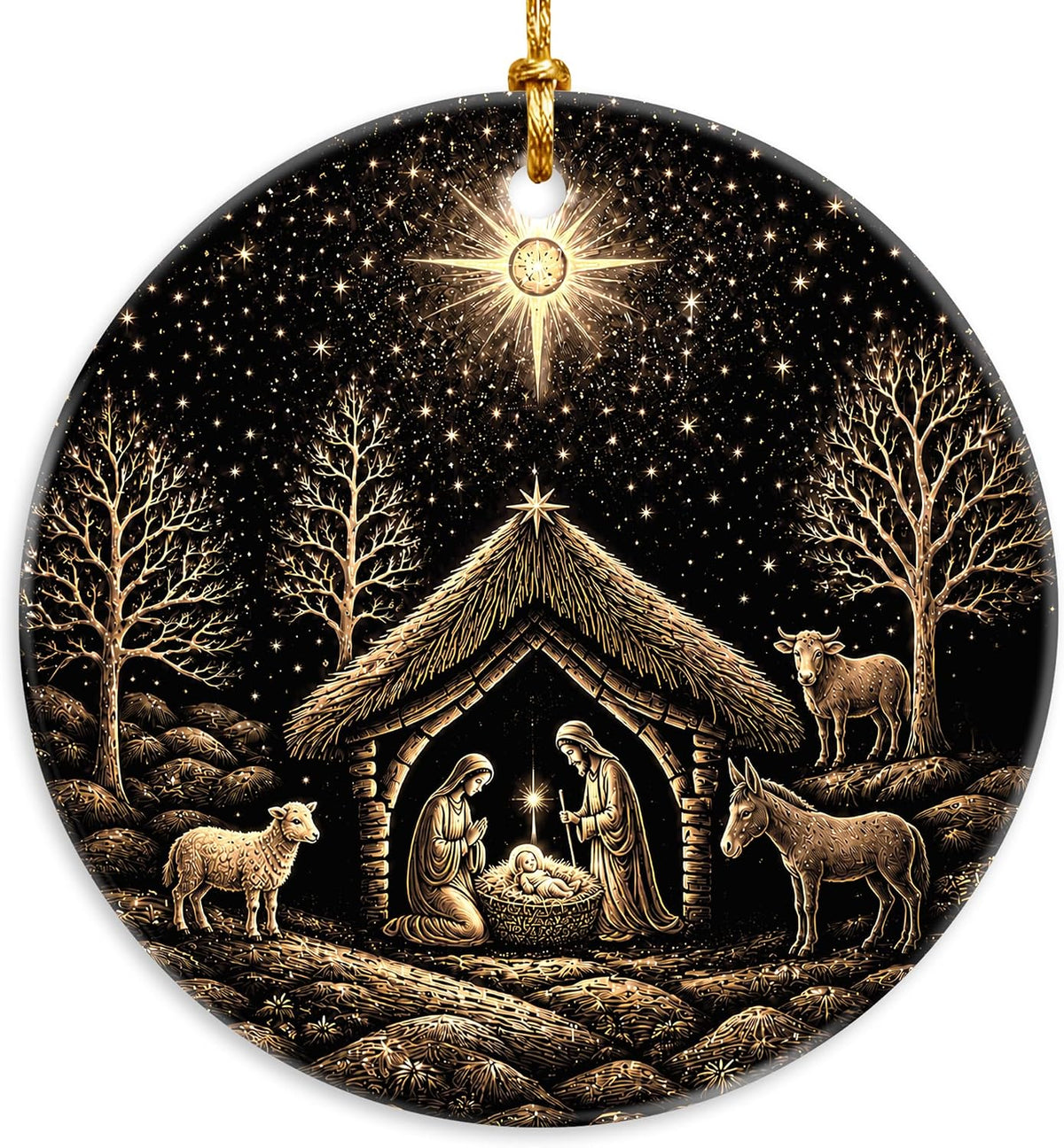 Nativity Scene Ceramic Ornament