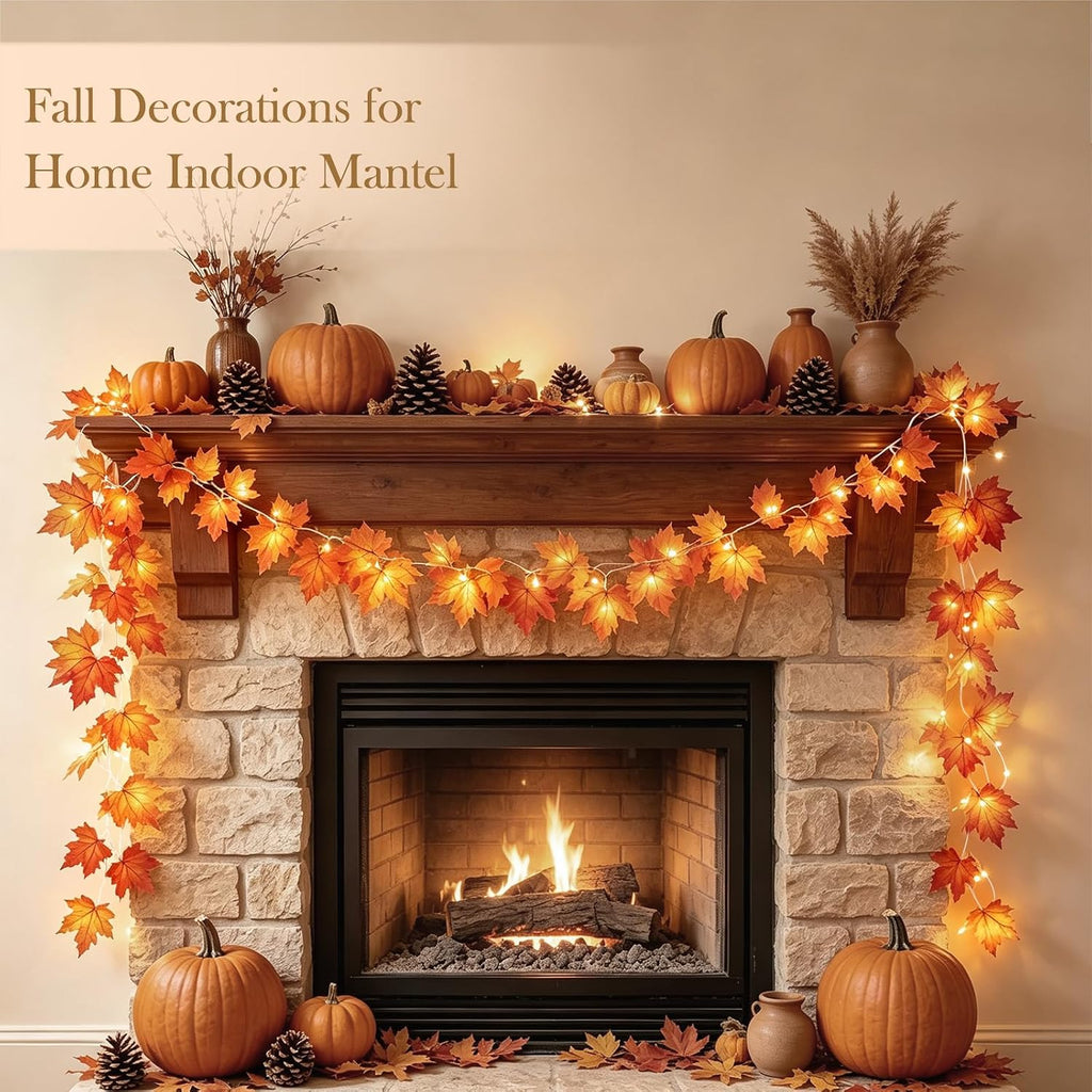 Lighted Maple Leaf Garland, 4-Pack (40 ft) – view 3