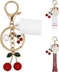 Lip Gloss and Hand Cream Keychain Cap Holder, Fits Chapstick and Fits Summer Fridays Lip Balm, Cute Portable Accessory
