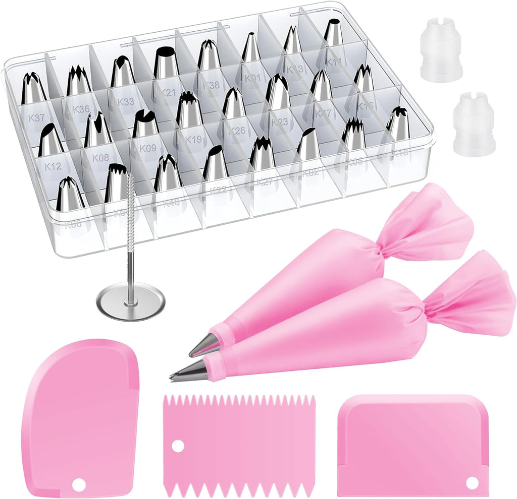 32 Piping Bags and Tips Set Frosting Piping Kit for Beginners & Pros