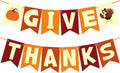 Thanksgiving Decorations - GIVE THANKS Banner, Friendsgiving Party Decorations, Thanksgiving Decor for Room Office Bedroom Mantel Wall Bulletin Board
