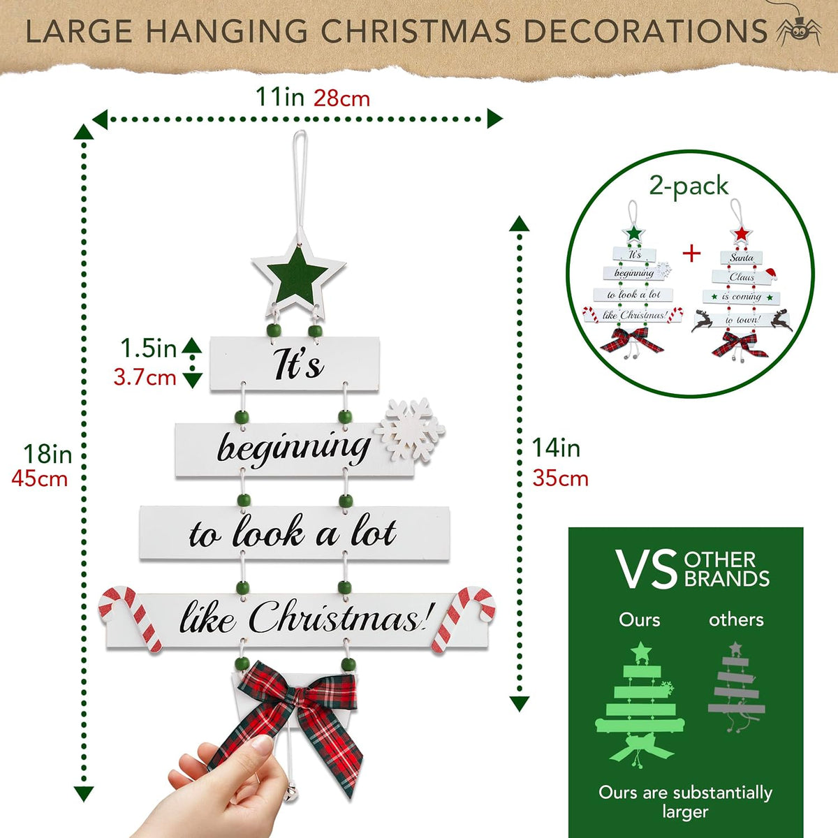 Wooden Hanging Christmas Lyric Decorations – view 5