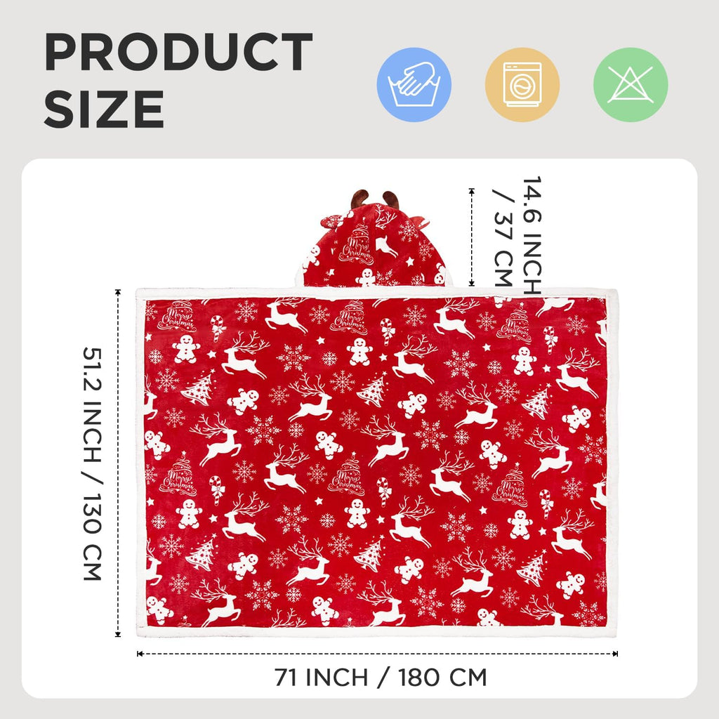 Christmas Wearable Blanket Hoodie – view 5