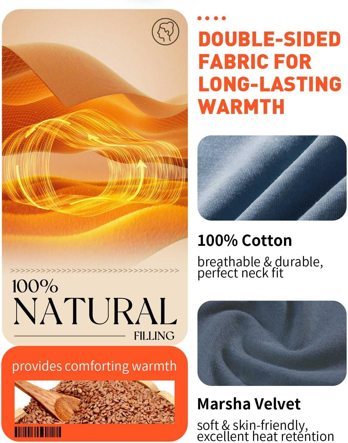 Heating Pad Microwavable for Neck and Shoulders, 29 * 8" Moist Heating Pad, Heated Neck Wrap, Microwave Warmer