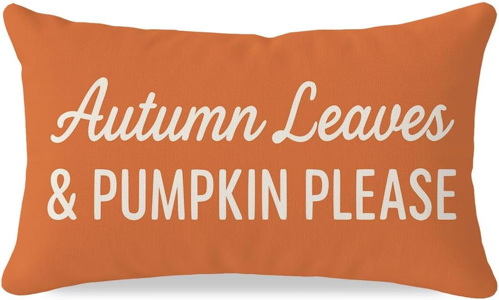 Pumpkin Orange Fall Pillow Cover, 12×20