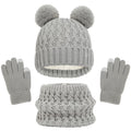 Toddler Hats Kids Winter Beanie Hat Warm Knit Thick Ski Cap with Pompom and Scarf Gloves Set for Girls Boys