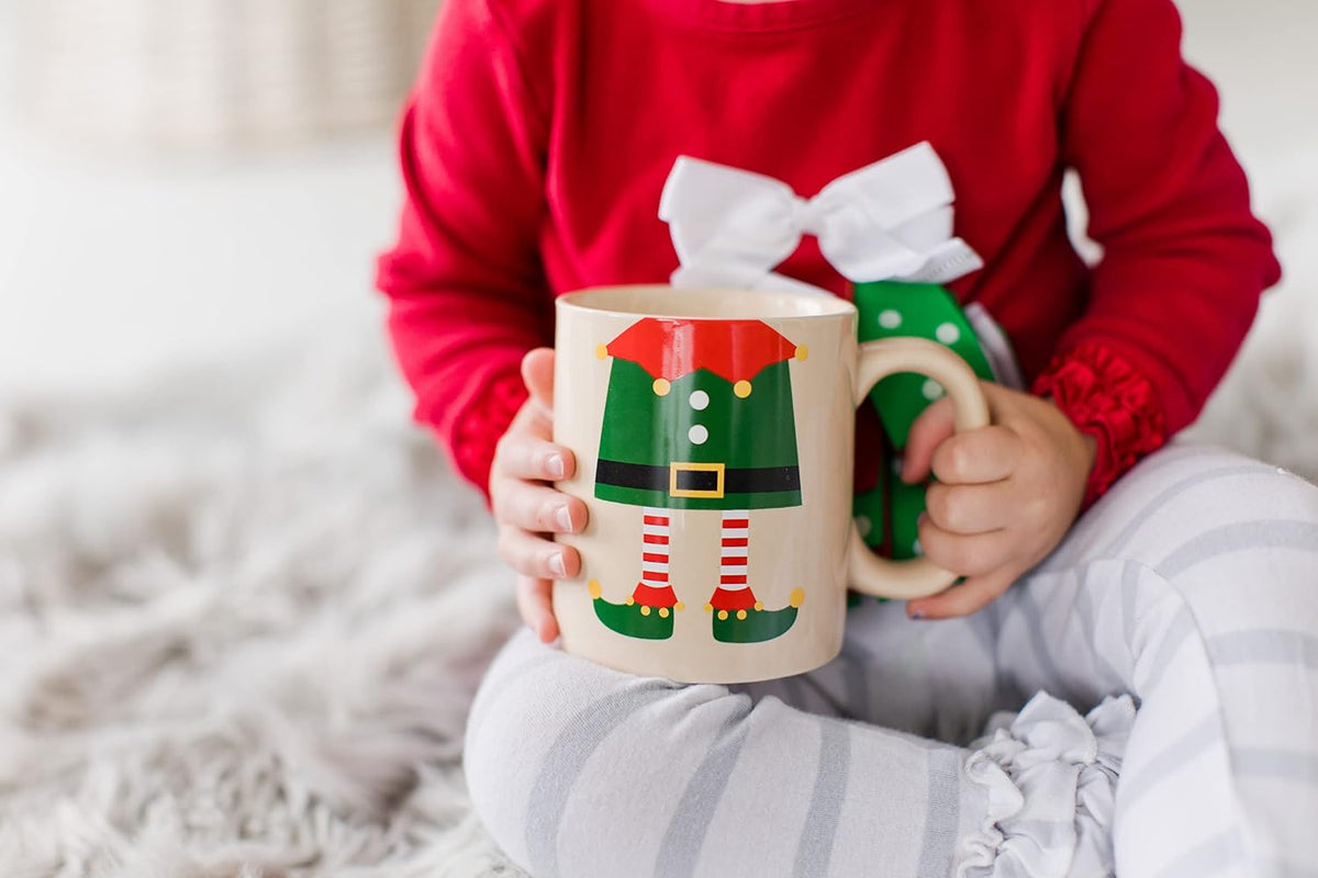 Matching Christmas Mugs, Holiday Santa and Elf Mug Set