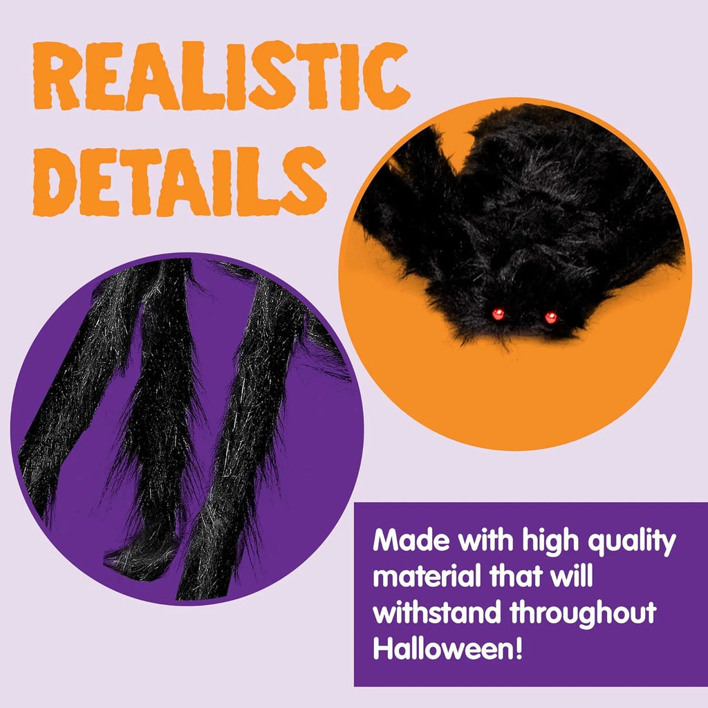 6 Pack Giant Spider Halloween Decorations,Scary Spider Halloween Decorations Outdoor Party Decorations Props Halloween Yard Decorations,Black