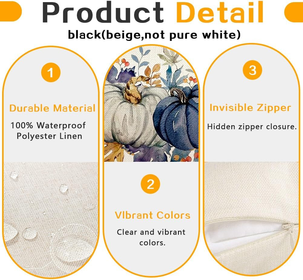 Blue Pumpkins Outdoor Pillow Cover, 12×20 – view 7