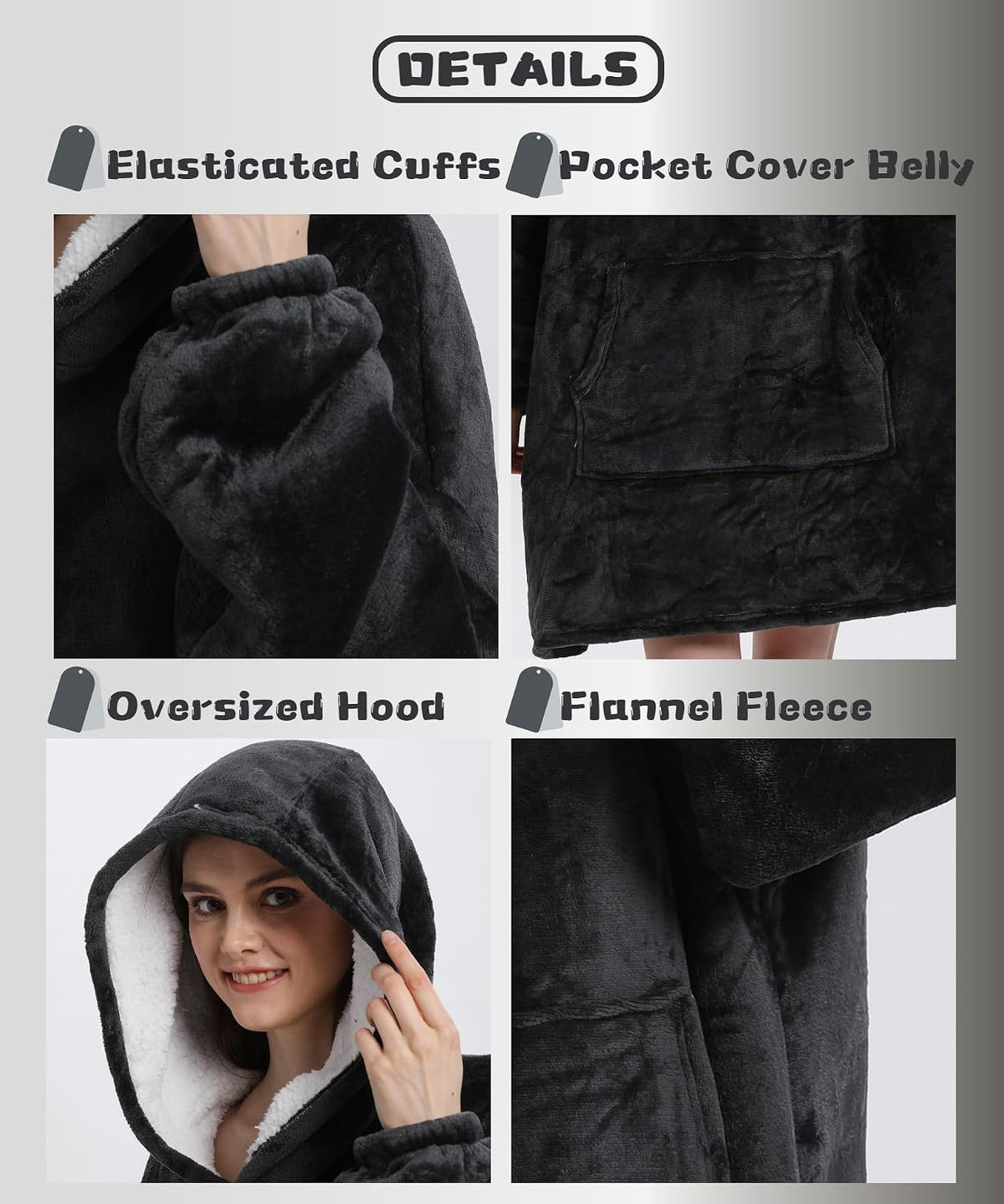 Oversized Flannel Blanket Hoodie – view 5