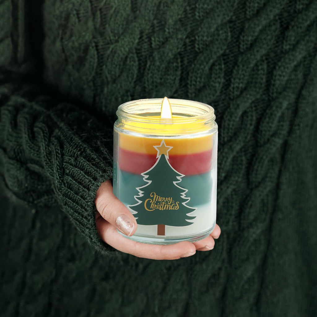 Christmas Candles - Christmas Gift for Women, Aromatherapy Candle for Home Scented, Natural Soy Wax Pine Scented Candles