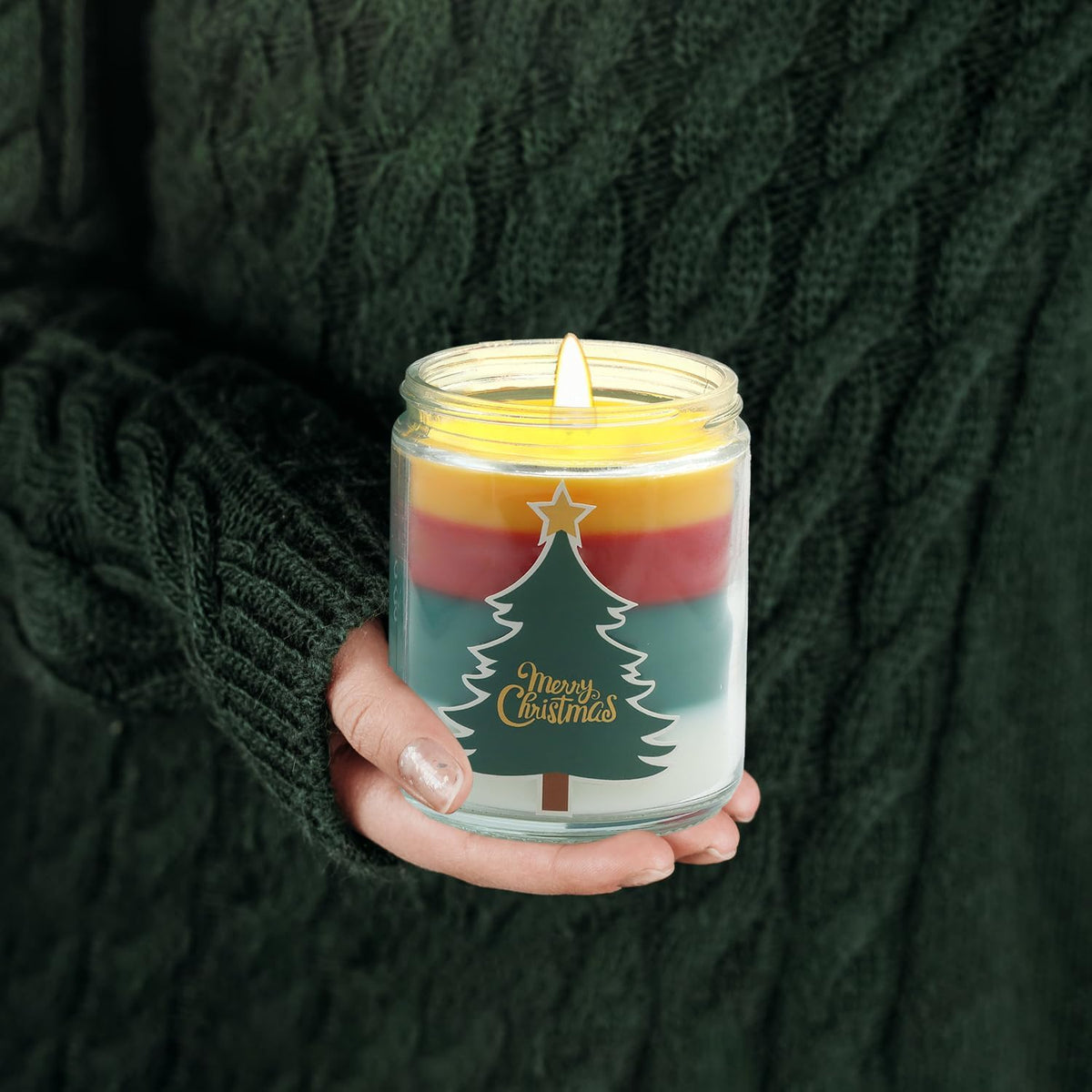 Christmas Candles - Christmas Gift for Women, Aromatherapy Candle for Home Scented, Natural Soy Wax Pine Scented Candles