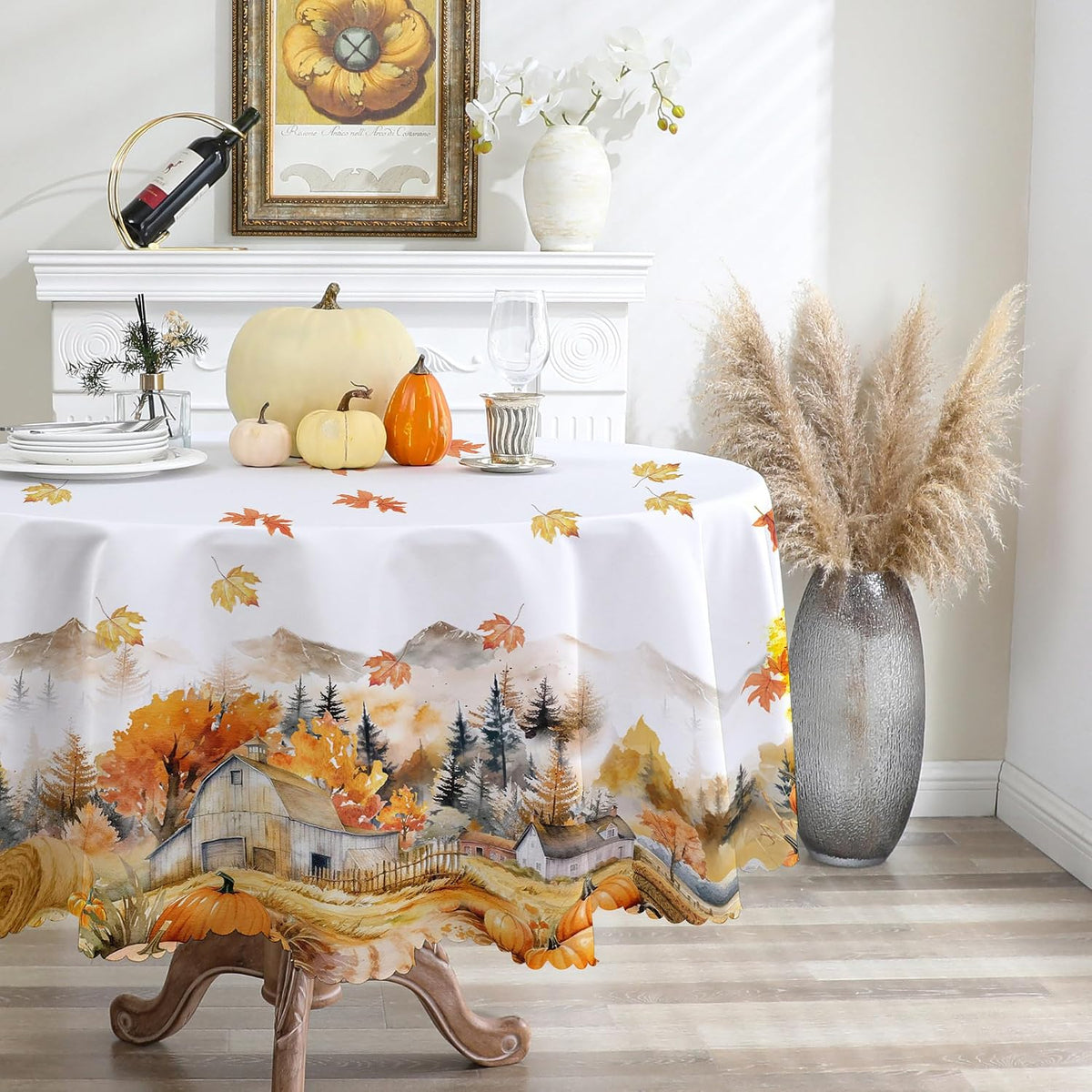 Harvest Farm Round Fall Tablecloth, 70" – view 2