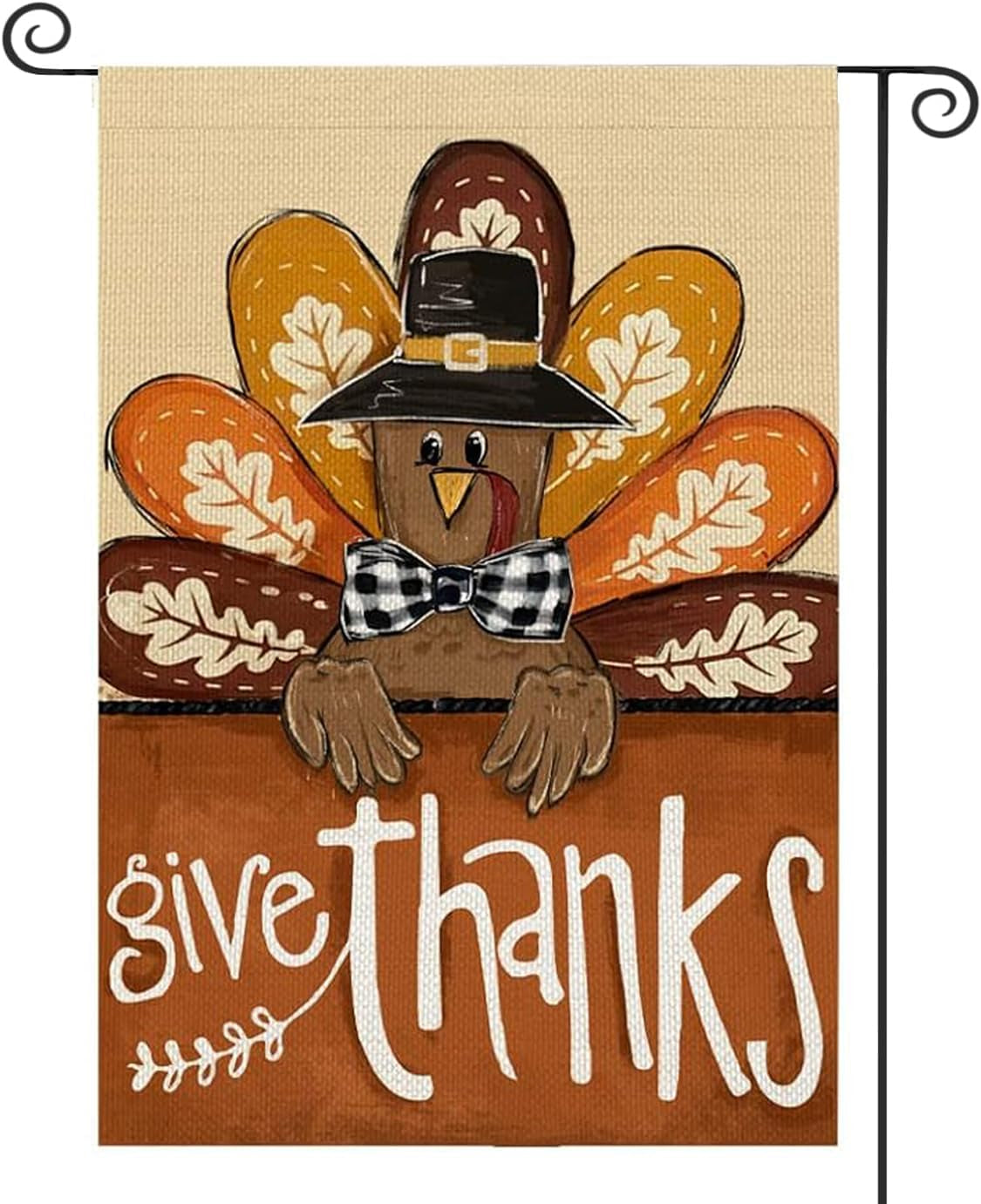 Thanksgiving Garden Flag Outdoor Decoration, Courtyard Double Sided Turkey House Flag, Used for Thanksgiving Decoration