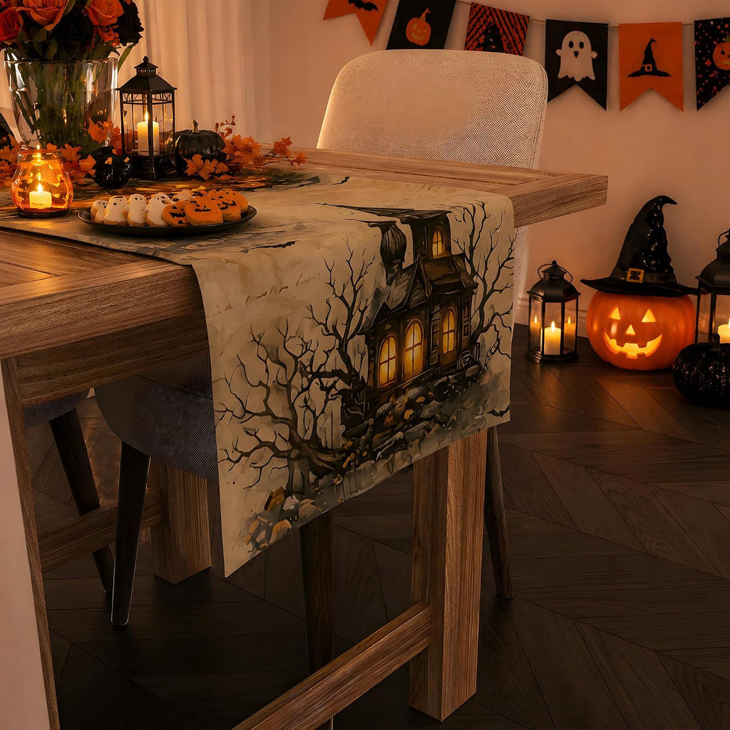 Halloween Party Decorations - Pumpkin Castle Table Runner