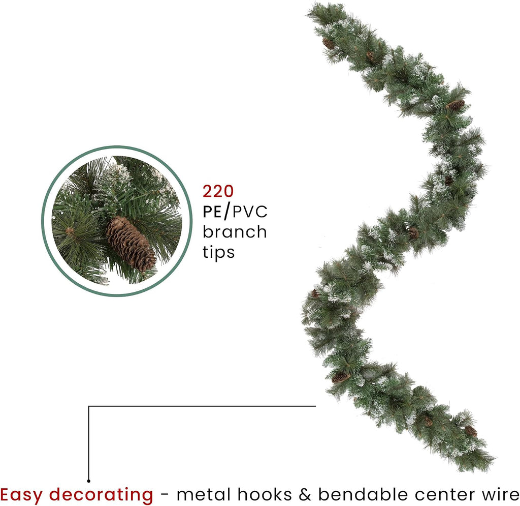 Snow Valley Pine Artificial Garland, 9 ft, Unlit – view 6