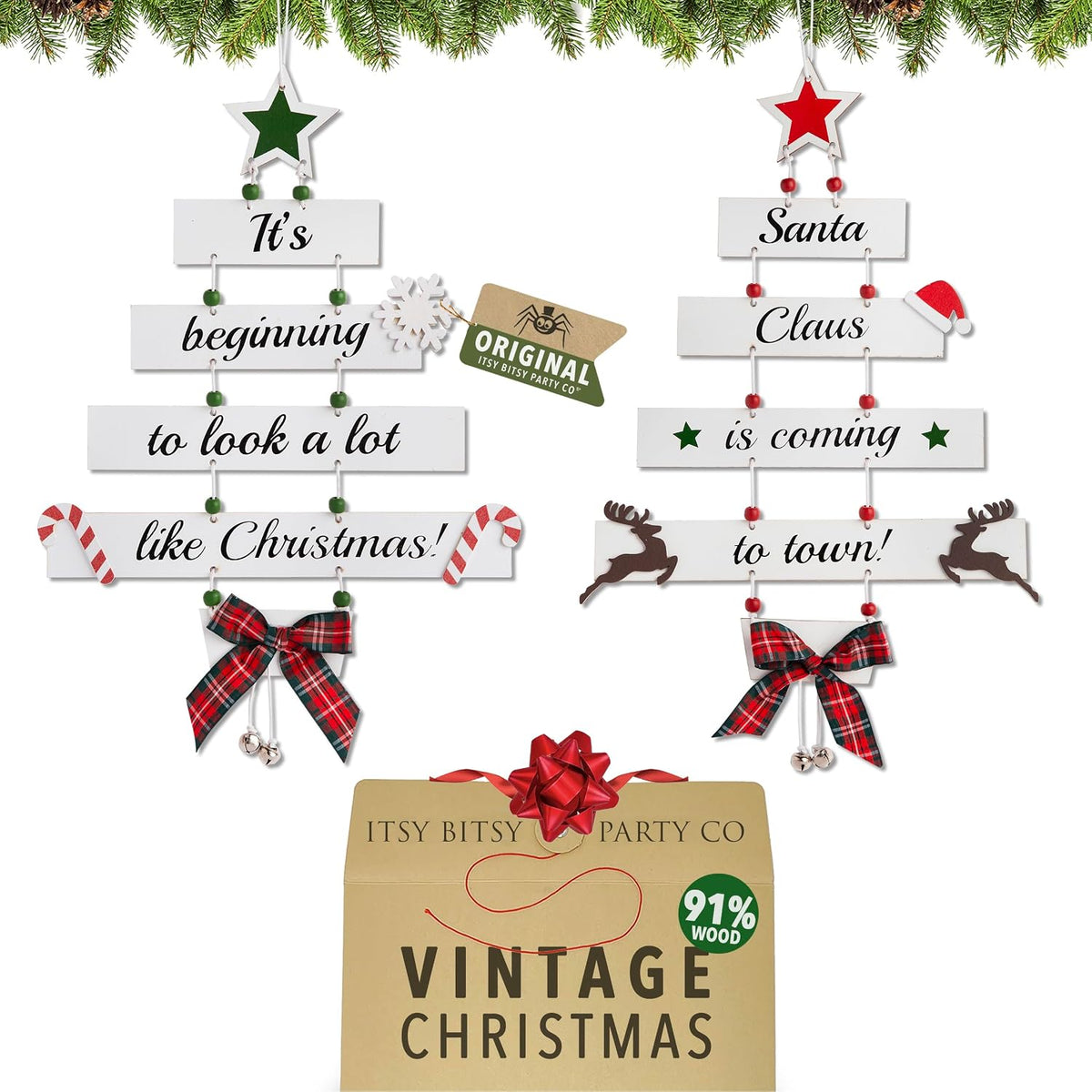 Wooden Hanging Christmas Lyric Decorations