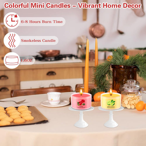 20 Pack Scented Candles, 1.6Oz Mini Jar Holiday Gift Set with 10 Fragrances & Colors, Natural Soy Wax Aromatherapy Candles for Christmas, Home, Party Decor, Candle Gifts for Women, Her, Mom