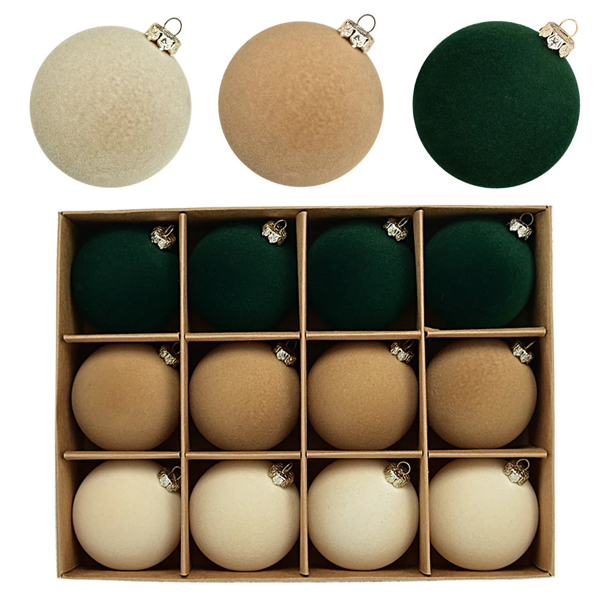 Velvet Flocked Christmas Ball Ornaments