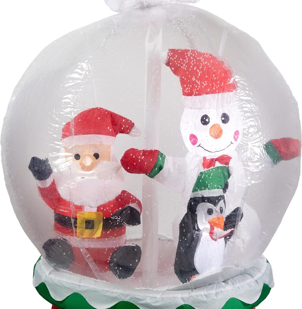 Lighted Inflatable Santa & Friends Snow Globe, 6.75 ft
