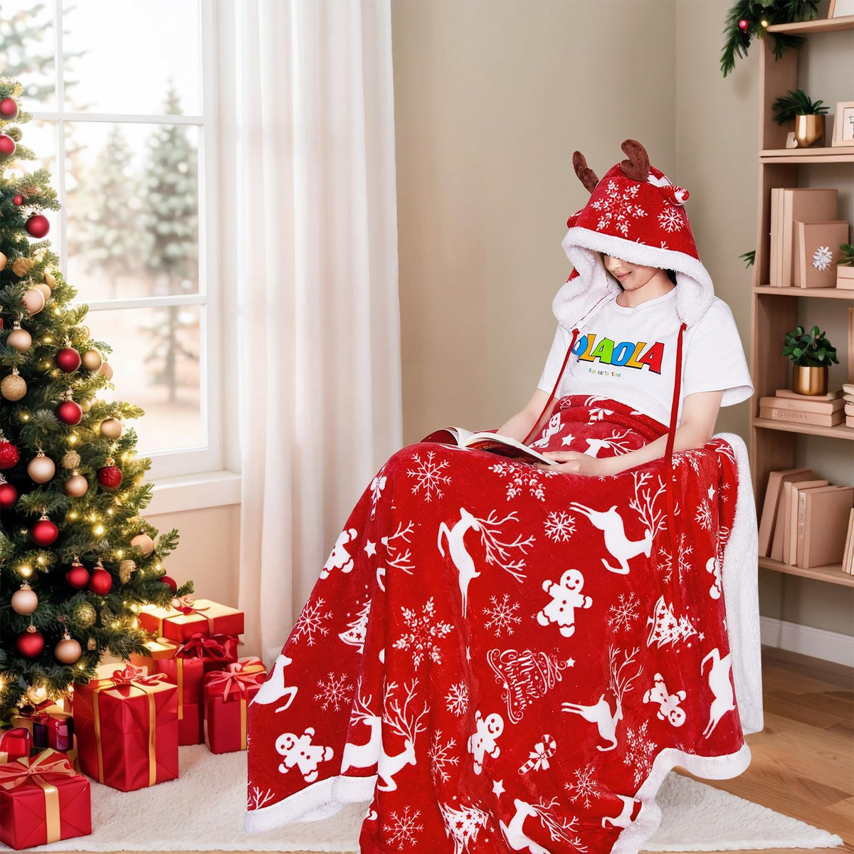 Christmas Wearable Blanket Hoodie – view 3