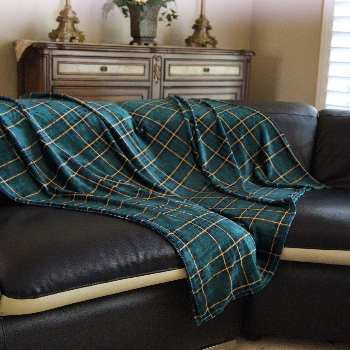 Pattern Fleece Blanket Plush Throw 50" X 60" - Tartan Plaid