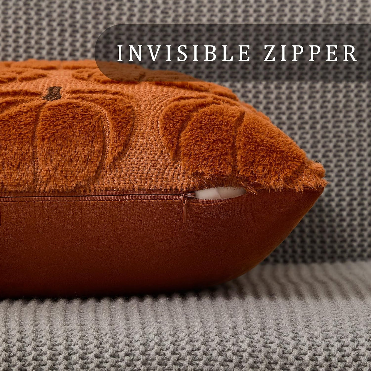 Rust Brown Pumpkin Pillow Covers, 18×18, Set of 2 – view 2