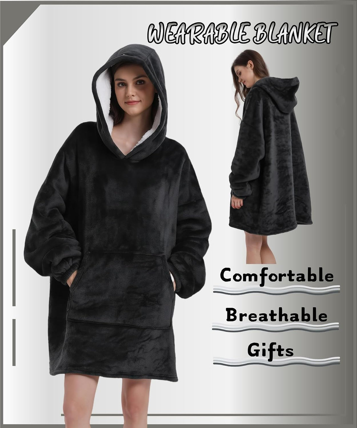 Oversized Flannel Blanket Hoodie – view 3