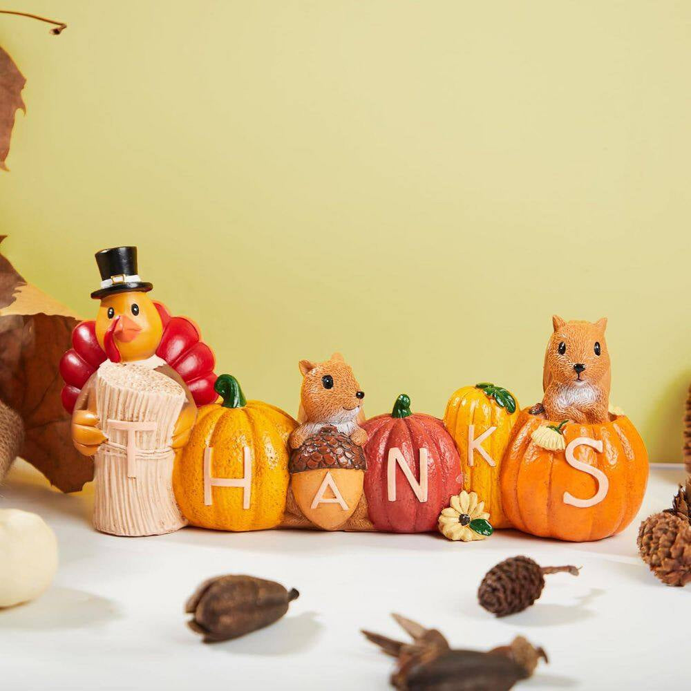 Thanksgiving Pumpkin Turkey Figurine Tabletop