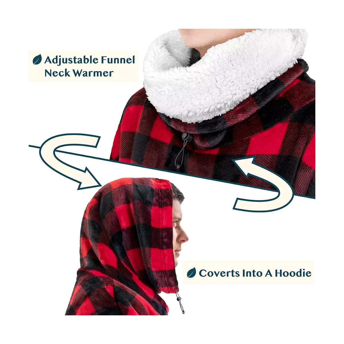 Pavilia Wearable Blanket Hoodie – view 3