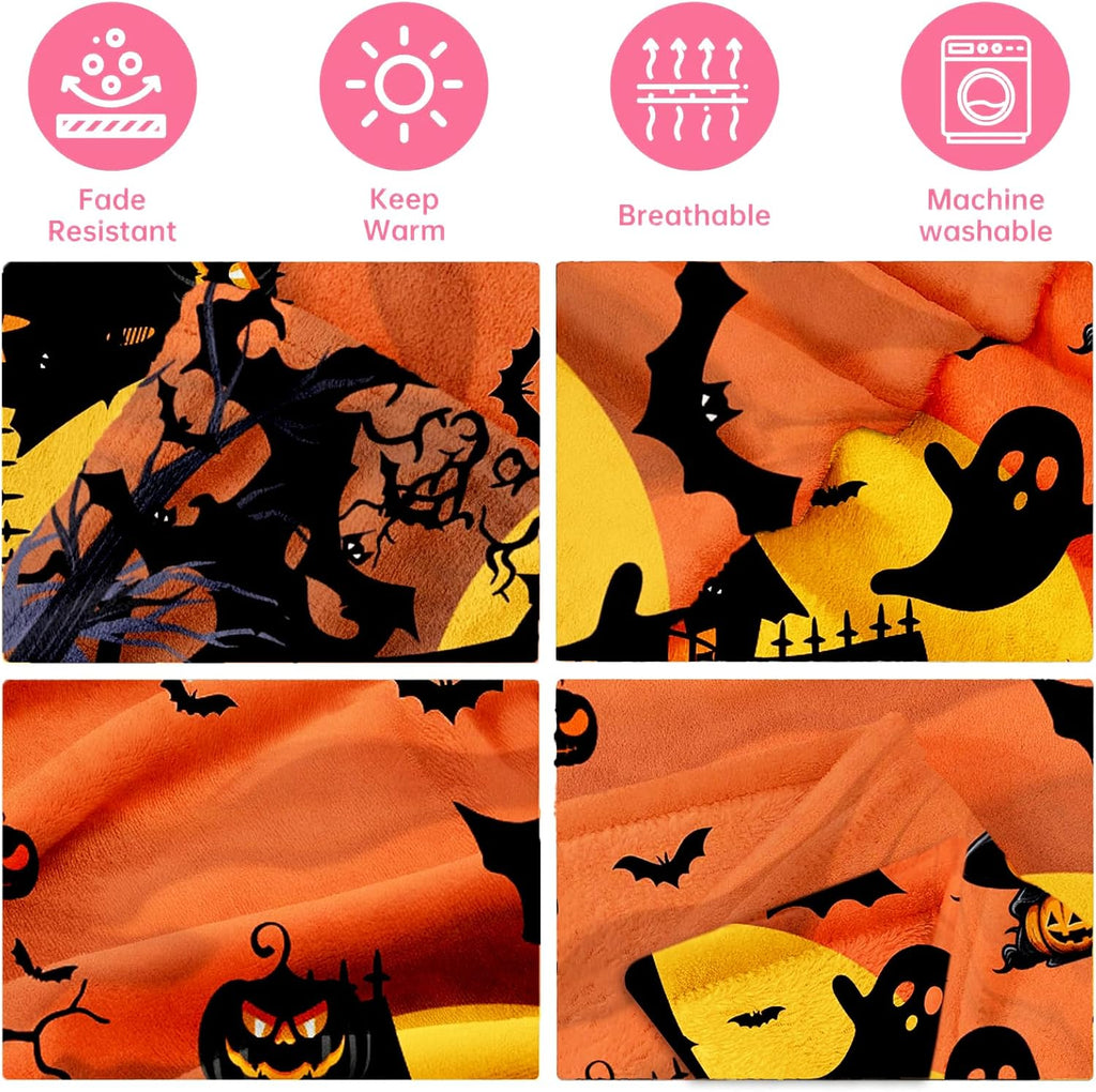 Cute Halloween Blankets for Kids/Adults, Spooky Blanket for Boy/Girls/Toddler, Throw Blanket for Couch 40"X 60"