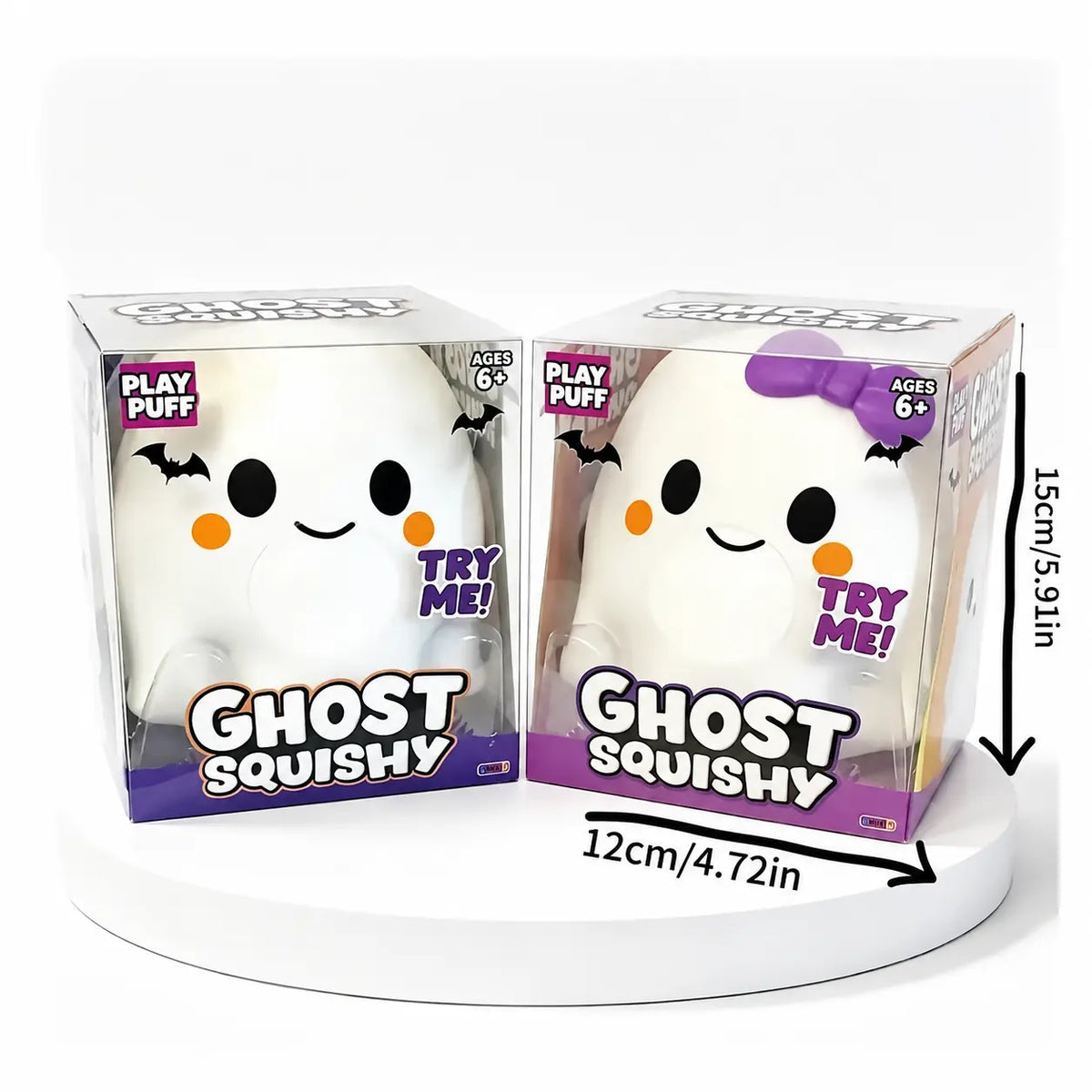 Ghost Squishy Stress-Relief Fidget Toy, Slow-Rising Sensory Squeeze Toy for Boys & Girls, Halloween Party Favor Gift