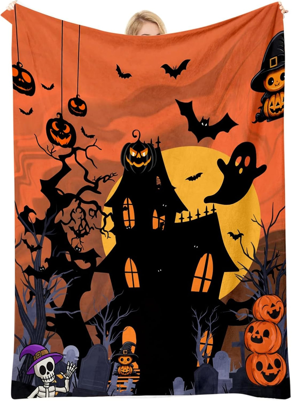 Cute Halloween Blankets for Kids/Adults, Spooky Blanket for Boy/Girls/Toddler, Throw Blanket for Couch 40"X 60"