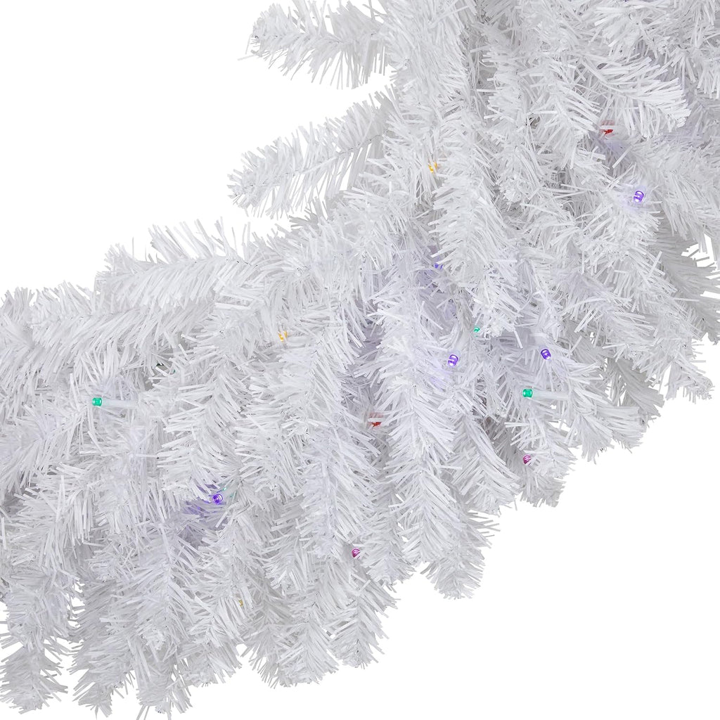 Pre-Lit White Pine Wreath, 36", Battery Operated, Multicolor LED – view 4