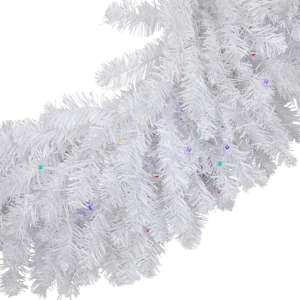 Pre-Lit White Pine Wreath, 36", Battery Operated, Multicolor LED – view 4