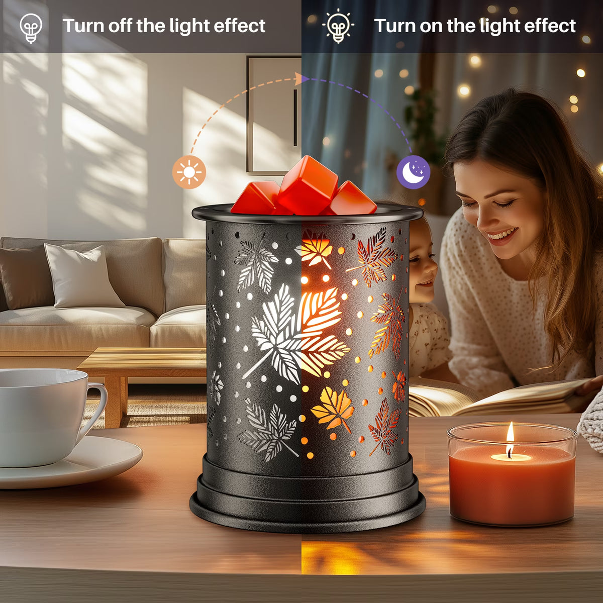 Electric Wax Melt Warmer,  Metal Wax Warmer, Scented Candle Wax Burner for Gift