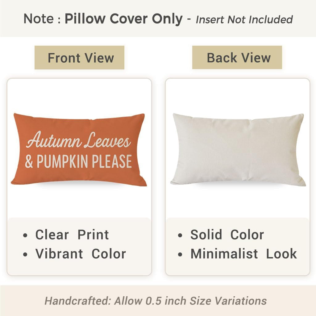 Pumpkin Orange Fall Pillow Cover, 12×20 – view 5